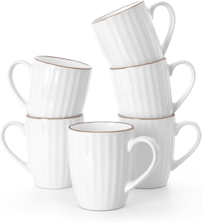 famiware Eden Coffee Mugs Sets of 6, 12 oz Ceramic Stoneware Mug Cup Set | by Famiware