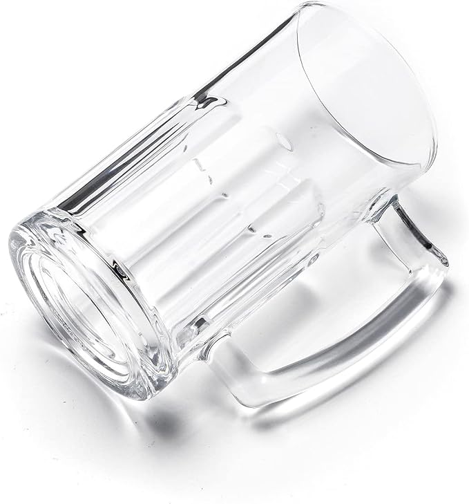 6 Pack Heavy Beer Mugs, Large Beer Glasses - Image 3
