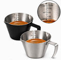 2Pc Espresso Measuring Cups, Double Spouts Stainless Steel, 4.06OZ | Silver 1pc by Hofoby