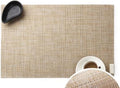 Black PVC Placemat Set of 1/6/10 Square Bamboo Tableware Pad Heat Wipe Clean by Unknown
