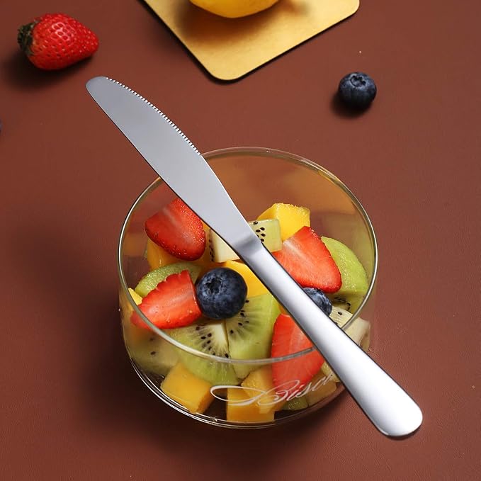 Berglander Dinner Knives Set Of 6, Stainless Steel Shiny Mirror Dinner Knife - Image 9