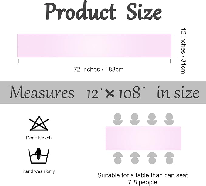 Horbaunal 6 Pack Satin Runners 12 x 72 Inch, - Image 4