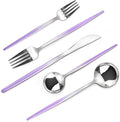 VANVRO Gradient Purple Silverware Set, 20-Piece Stainless Steel Flatware by VANVRO