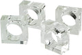 Tizo Design Elegant Crystal Napkin Rings Set-4, Crystal Glass Napkin Holders, Clear (Also Available in Smoke)