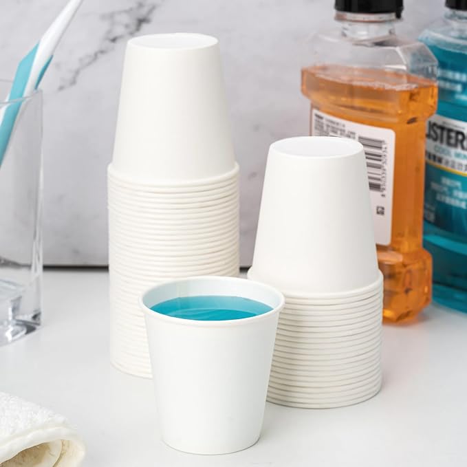 RACETOP 3 oz Bathroom Paper Cups, 100 Pack, Disposable Mouthwash Cups | - Image 6
