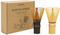 Matcha Whisk Set of 2, 100-Prong Bamboo Chasen, Dual Whisks by GleeNflux