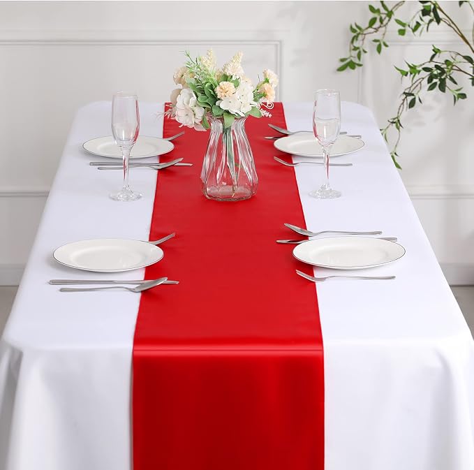 Manyshofu Red Satin Table Runner 12x108 - Image 6