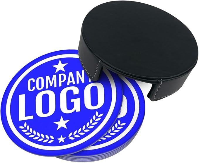 Custom Leather Coasters with Logo - Image 4