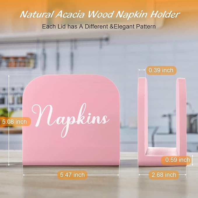 ALELION Pink Napkin Holder for Table - Image 5