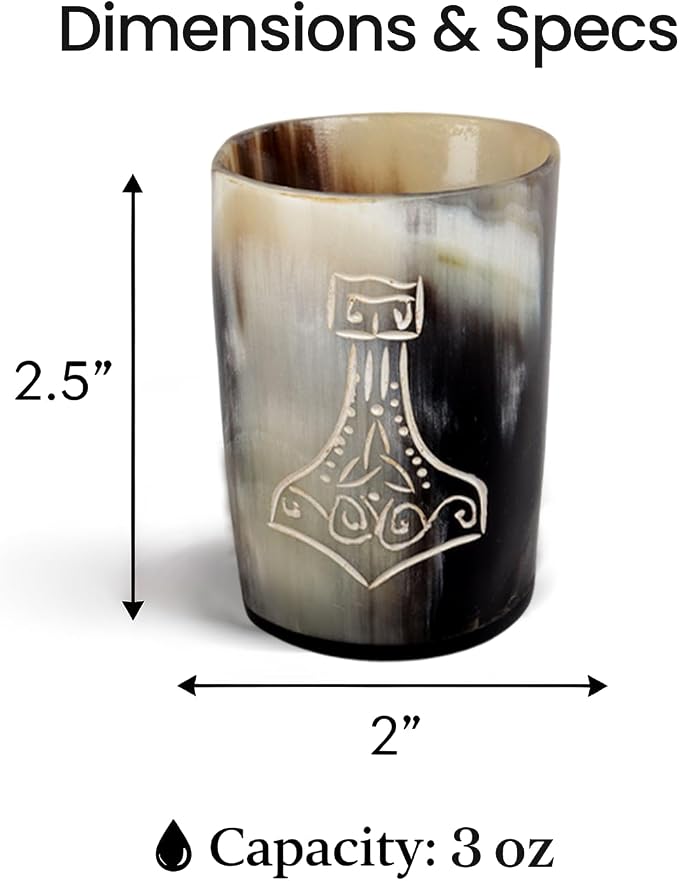 Handicrafts Home Viking Horn Shot Glasses Set of 12, Rustic Viking Drinkware - Image 6