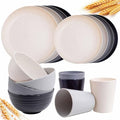 Rubtlamp Wheat Straw Dinnerware Sets, Wheat Straw Plates and Bowls Sets by Rubtlamp