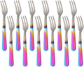 Oyster Fork Set of 12, 5.4 Inch Stainless Steel Cocktail Forks, 3 Tines Mini by KitchenDining