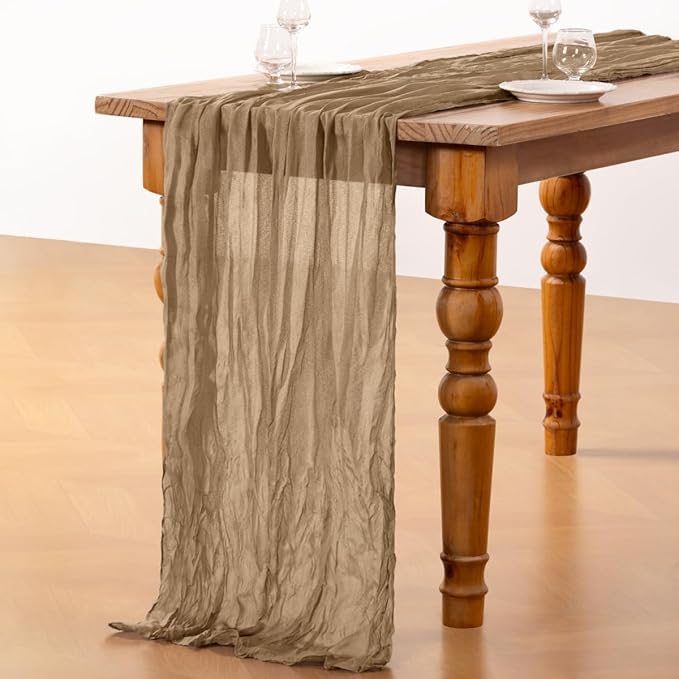 DeZerlor Nude Cheesecloth Table Runners 12 Pack Fall Runners | 120Inch Gauze - Image 5