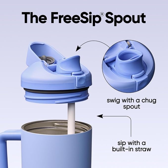 Owala FreeSip Tumbler Stainless Steel Water Bottle 40 oz Out of the Blue | - Image 3