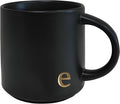 COLLECTIVE HOME Black Ceramic Coffee Mug, 15 oz Golden Monogram Tea Cup | by COLLECTIVEHOME