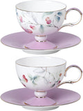 KAMMAK Tea Cups Set of 2, Ceramic Floral Pattern Demitasse Cup | Porcelain by KAMMAK