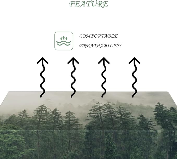 52x70 Inch Nature Scenery Rectangular Tablecloth Foggy Wild Forest Mysterious Secret Realm Table Cloth Waterproof Durable Table Cover for Home Game Room Banquet Picnic Outdoor BBQ Decor