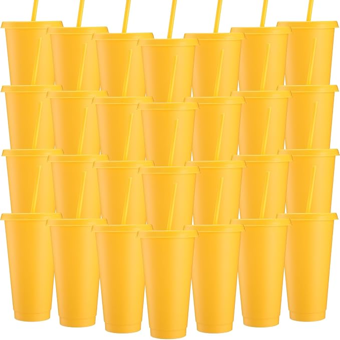 Honeydak 30 Pack Tumbler with Straw and Lid Bulk Cups by Honeydak