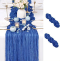 2 Pack Royal Blue Cheesecloth Table Runner 17x108 Inch Boho Rustic Semi Sheer by Unknown