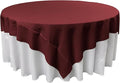LA Linen Polyester Poplin Washable Square Tablecloth, Stain and Wrinkle Resistant Table Cover 72x72, Fabric Table Cloth for Dinning, Kitchen, Party, Holiday 72 by 72-Inch, Burgundy