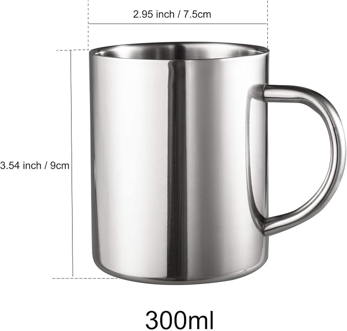 IMEEA Small Coffee Mug 10oz Double Wall Stainless Steel Cups - Image 2