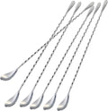 Bar Spoon Cocktail Mixing Stirrers, 12” Long Handle, Long Drink Spoons by Briout