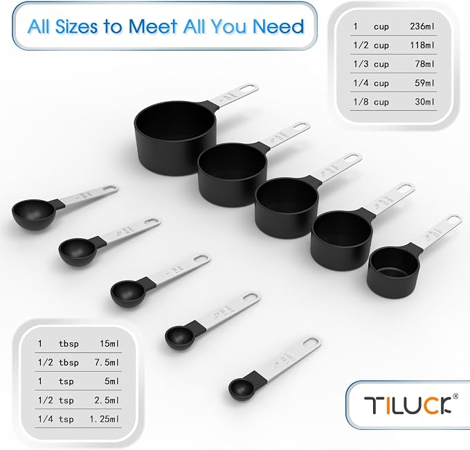 Measuring Cups & Spoons Set, Stackable Cups and Spoons | Nesting Measure Cups - Image 3