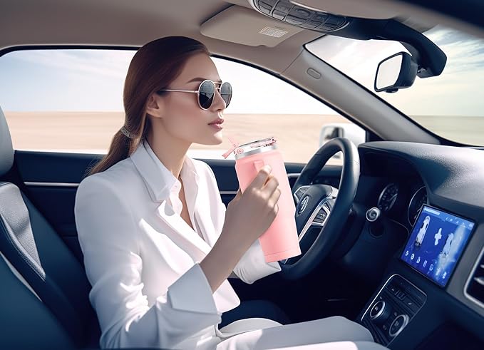 Meoky 32 oz Tumbler with Handle, Insulated Tumbler with Lid and Straw, - Image 5