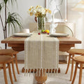 Wracra Rustic Linen Table Runner, Coffee Table Runners 48 inches Long | Raised by Wracra