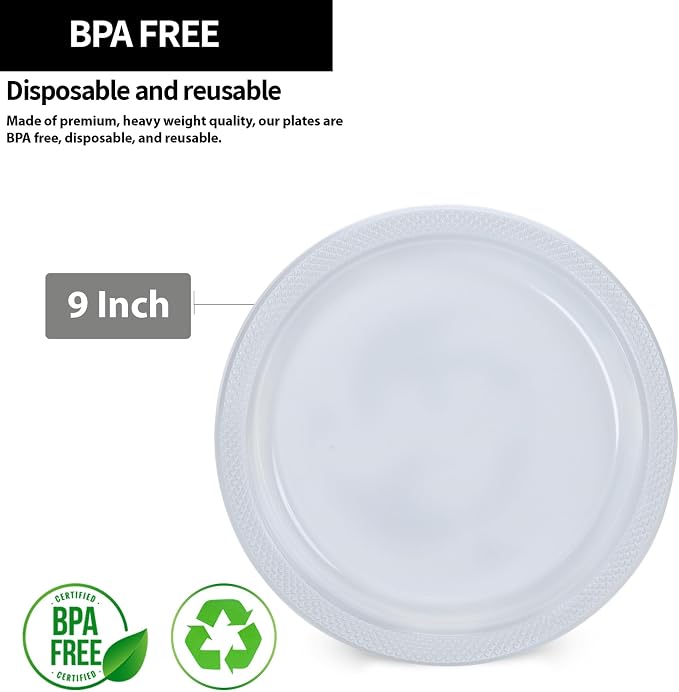 Hanna K. Signature Clear Plastic Plates 7 Inch 600 Count – Heavy Duty - Image 2