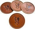 Dog Breed Leather Coasters – Premium Full Grain Table Protectors by Handmade