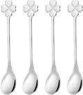 PATIKIL 4pcs Coffee Spoons, Four Leaf Grass Tea Spoons 304 Stainless Steel by PATIKIL