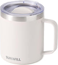 SUNWILL Travel Coffee Mug with Lid, Insulated Tumbler with Handle, 14 oz by SUNWILL