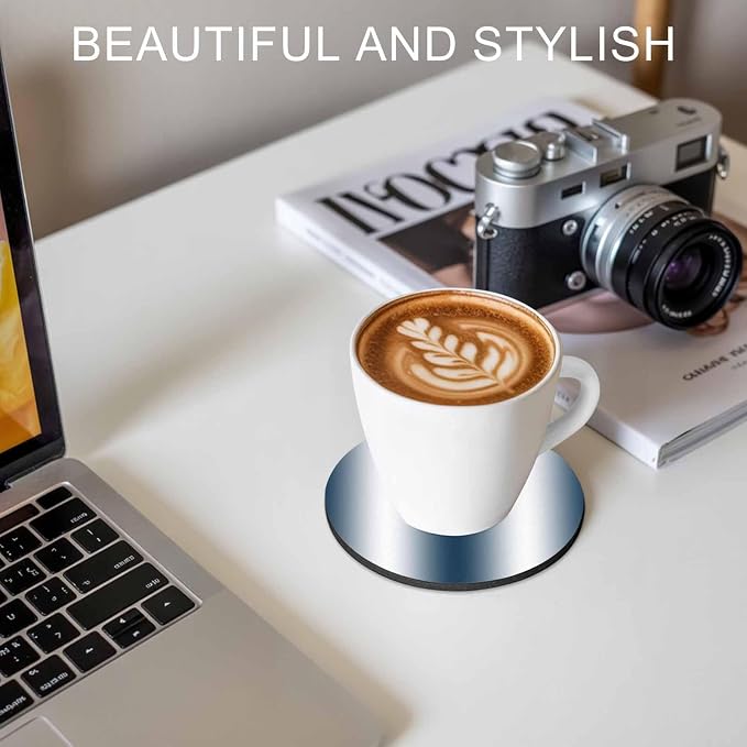 Ombre Dark Blue Coasters Set of 2, Modern Minimalist Geometric Gradient Color - Image 7