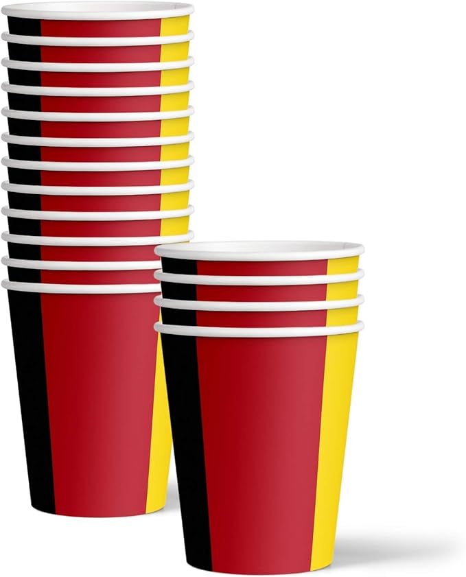 Germany German Flag Birthday Party Supplies Set Plates Napkins Cups Tableware Kit for 16