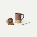 Mora Ceramics Tea Cup with Loose Leaf Infuser, Spoon and Lid 12 oz, Microwave by MORA