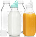 CUCUMI 4 Pack 32 Oz Glass Milk Bottle by CUCUMI