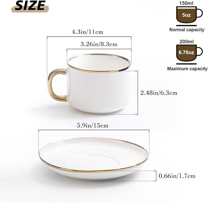 Agyiuns Tea Cups and Saucers - Image 4