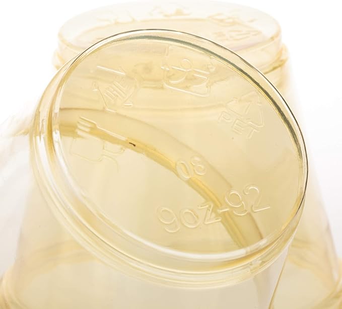 Golden Apple, 9oz-50sets Yellow Plastic Cups with Clear Flat no Hole lids.…