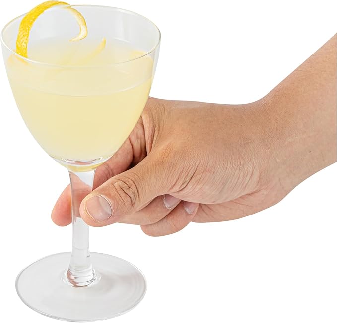 Restaurantware-Vetri 7 Ounce Nick And Nora Glasses, 6 Dishwashable Martini Glasses - No Lead, Vintage Inspired, Clear Glass Cocktail Drinkware, For Hosting Parties, Serve Whiskey, Gin And More