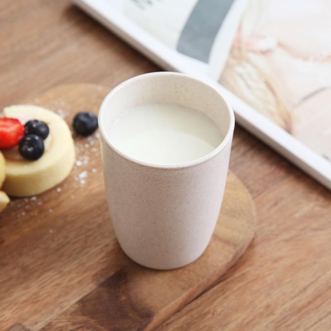 4Pcs Wheat Straw Cups, Unbreakable Drinking Cup | 12 Oz Reusable Cups - Image 5