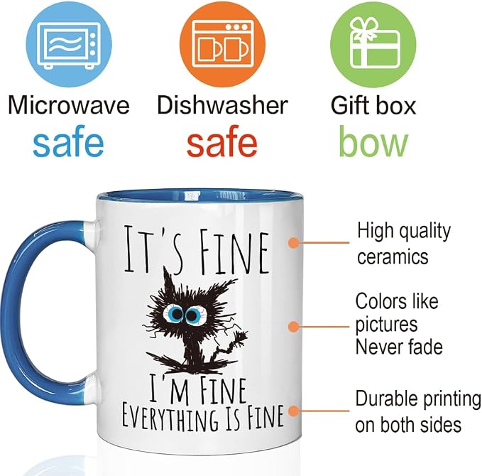 FALJIOK Funny Cat Coffee Mug Gifts - Image 3