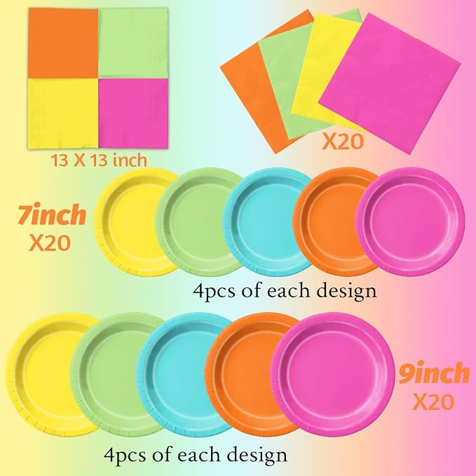 CMUSKO 60pcs Tropical Plates and Napkins - Image 4