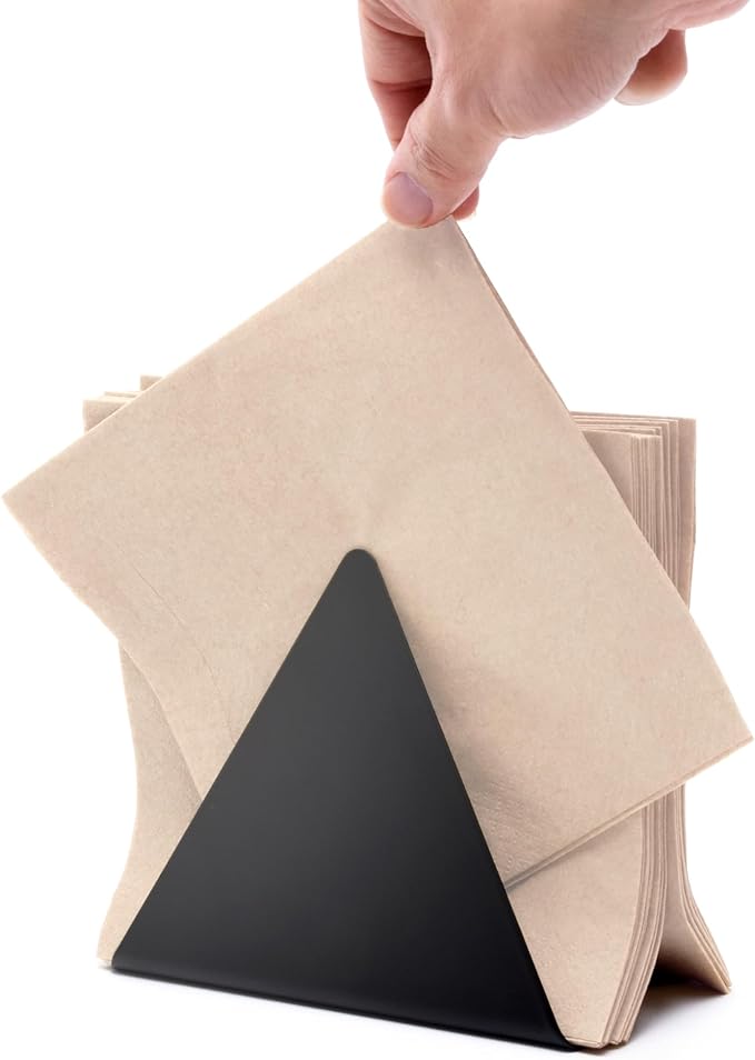 Self-Adjusting Napkin Holder – Compact Black Metal Dispenser by xympo