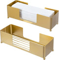 MyGift Brass Tone Metal Hand Towel Holder Countertop Dispenser Set of 2 | Fits by MyGiftHome