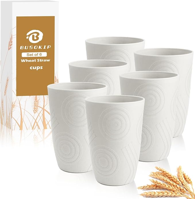 Wheat Straw Cups 16 OZ by BUSOKIP