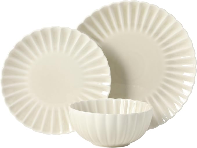 Gibson Elite Peach Orchard 12-Piece New Bone China Dinnerware Set Service - Image 8