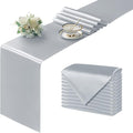 Manyshofu Silver Satin Table Runner 12x108 by Manyshofu