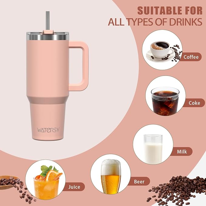 20 oz Tumbler with Handle, Tumbler with Lid and Straw, Double Wall Insulated - Image 6