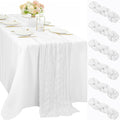 6 Pcs White Cheesecloth Table Runner 10FT Runner by Sunnyline